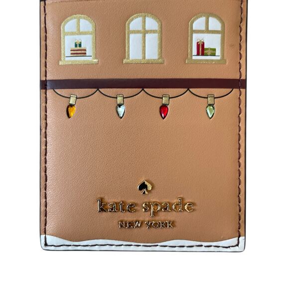 Kate Spade New York Oh What Fun Gingerbread House Small Slim Cardholder NEW - Picture 5 of 11